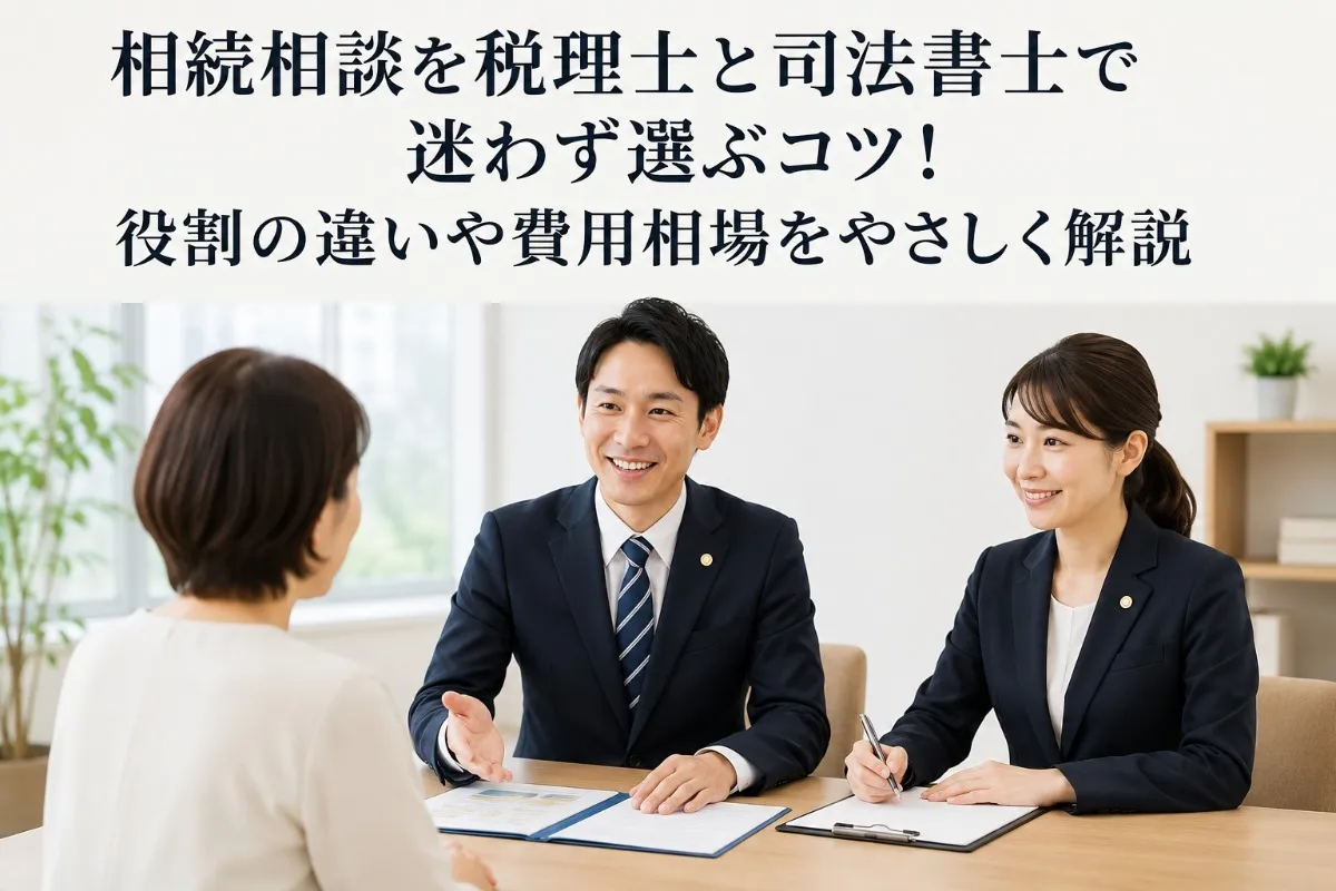 相続相談を税理士と司法書士で迷わず選ぶコツ!役割の違いや費用相場をやさしく解説